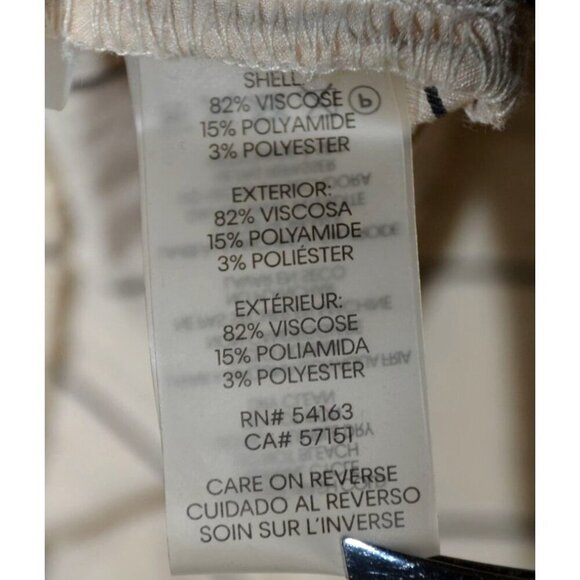 Calvin Klein Ladies M Tan Striped Pull On Wide Leg Cargo Pants Pockets Casual - Picture 7 of 8